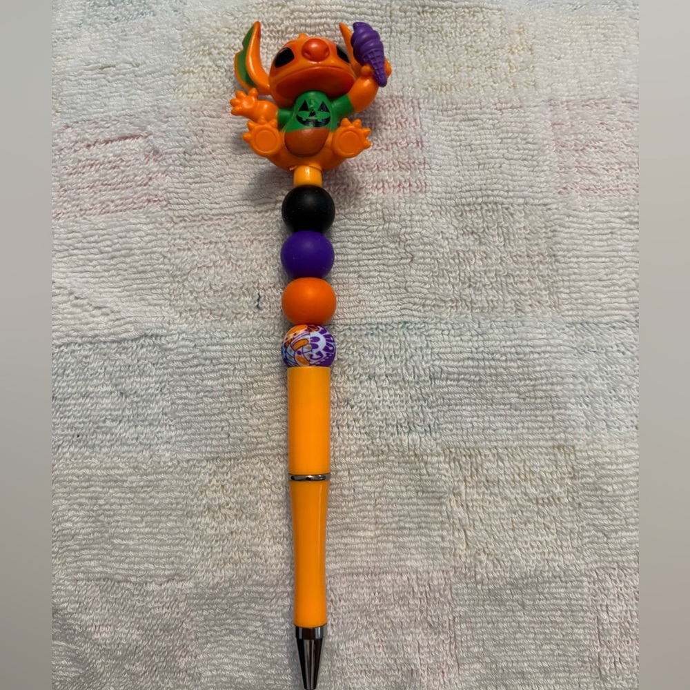 Halloween Stitch Themed Pen with Silicone beads ! NWT